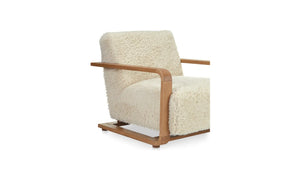 Cream Faux Fur Lounge Chair