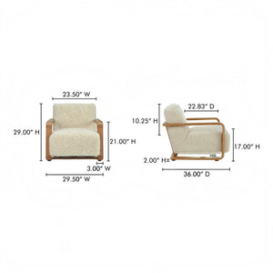 Cream Faux Fur Lounge Chair