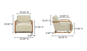 Cream Faux Fur Lounge Chair