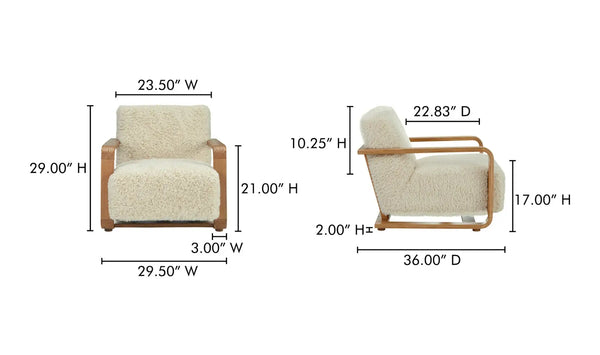 Cream Faux Fur Lounge Chair