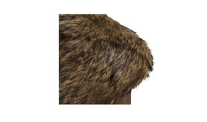 Brown Faux Fur Ottoman