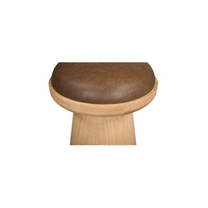 Nadia Swivel Accent Stool, Dark Brown Leather