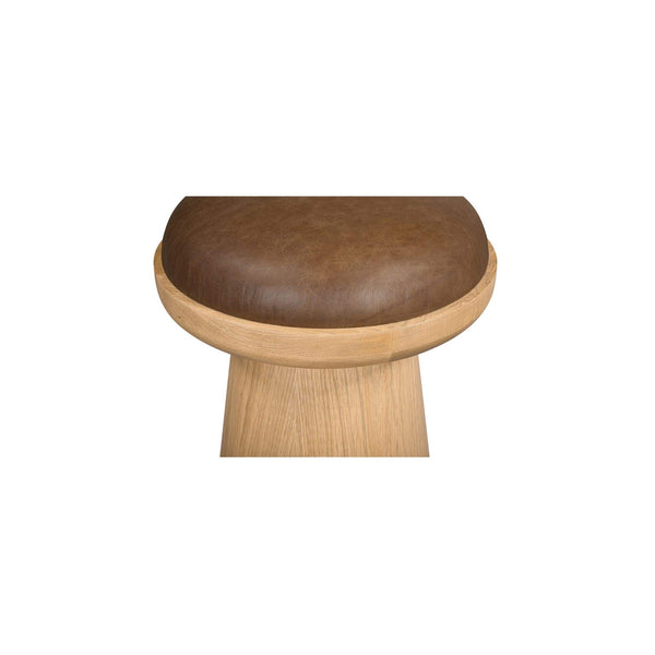 Nadia Swivel Accent Stool, Dark Brown Leather