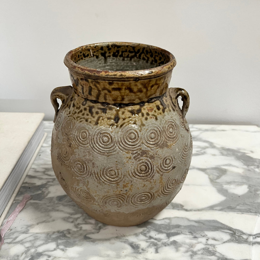 Vintage Chinese Decorative Pot with Handles
