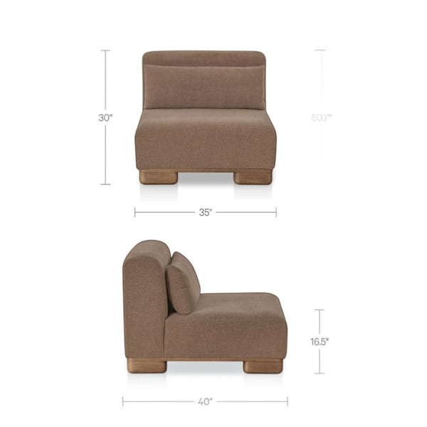 Modular Slipper Chair Dark Brown