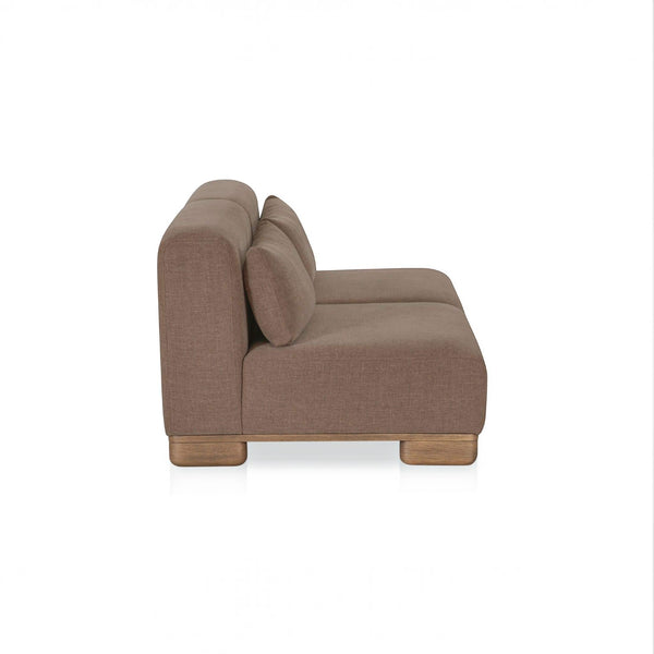 Modular Oak-Leg Sofa Dark Brown