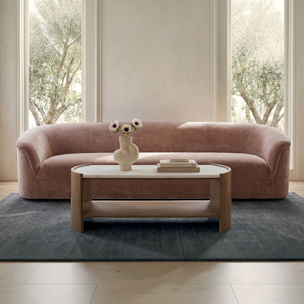 Rolled Arm Sofa Blush