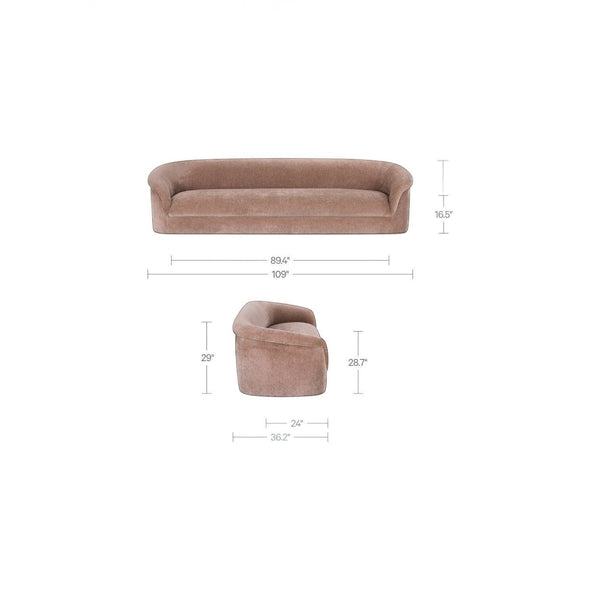 Rolled Arm Sofa Blush