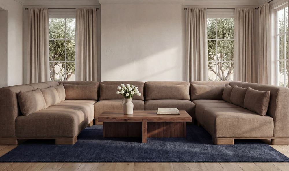 June U Shaped Modular Sectional Dark Brown