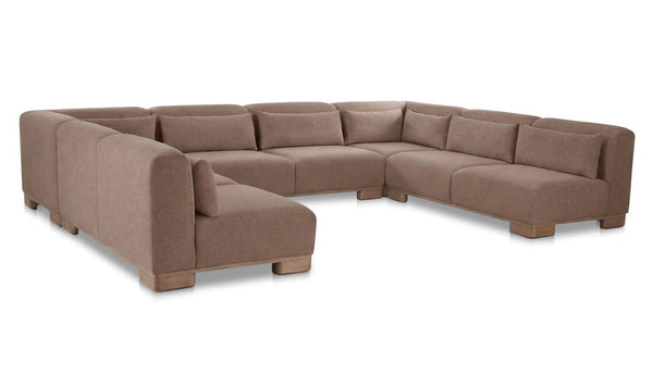 June U Shaped Modular Sectional Dark Brown