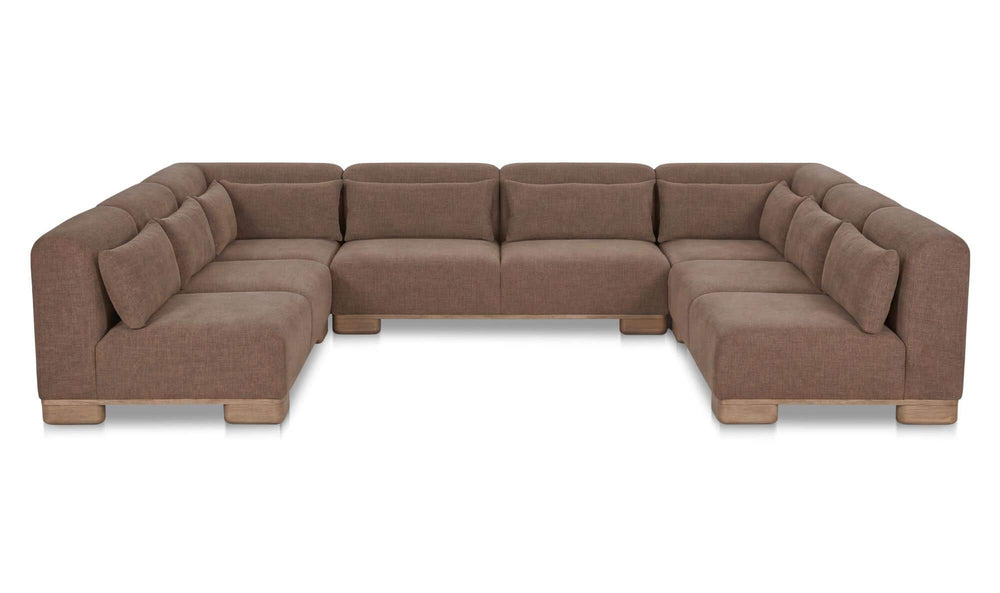 June U Shaped Modular Sectional Dark Brown