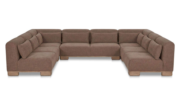 June U Shaped Modular Sectional Dark Brown