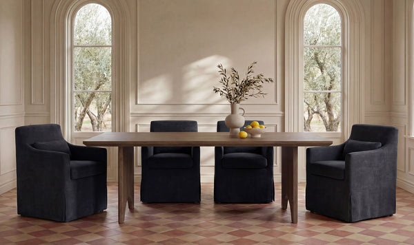 Lydia Slipcover Dining Chair Black