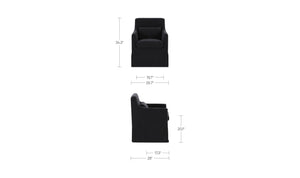 Lydia Slipcover Dining Chair Black