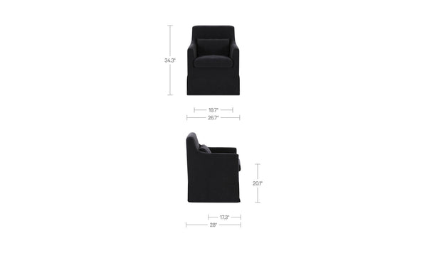 Lydia Slipcover Dining Chair Black