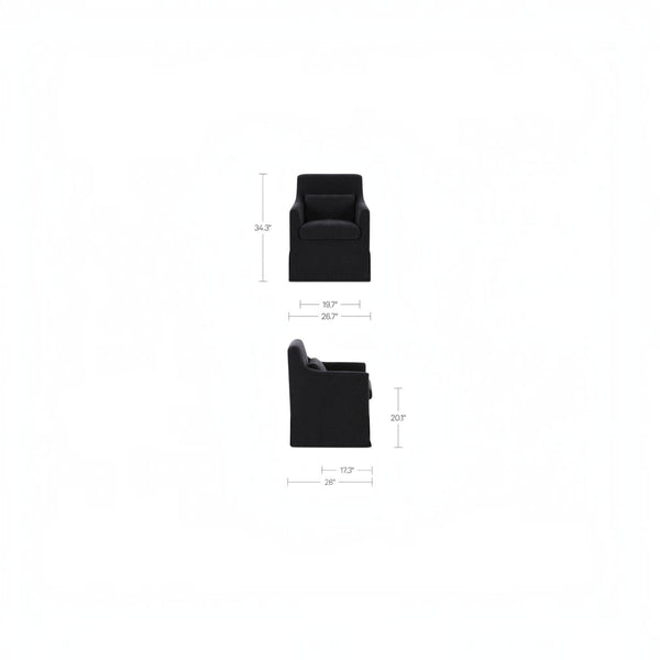 Slipcovered Dining Chair Black