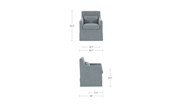Lydia Slipcover Dining Chair Blue