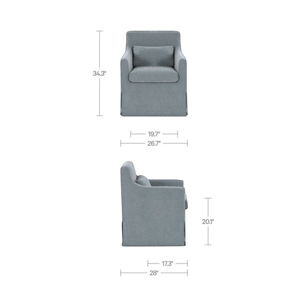 Slipcovered Dining Chair Blue