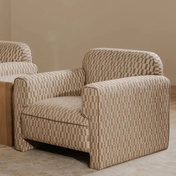Chartreuse Geometric Accent Chair