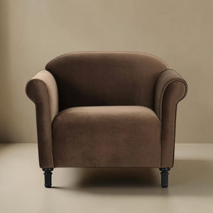 Curved Velvet Club Chair
