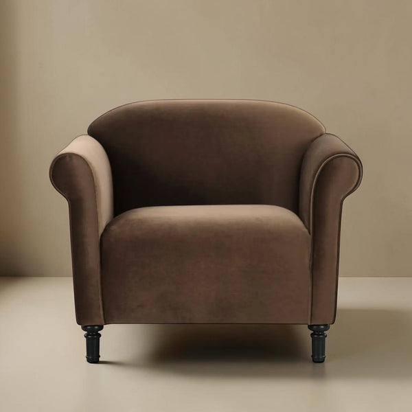 Curved Velvet Club Chair