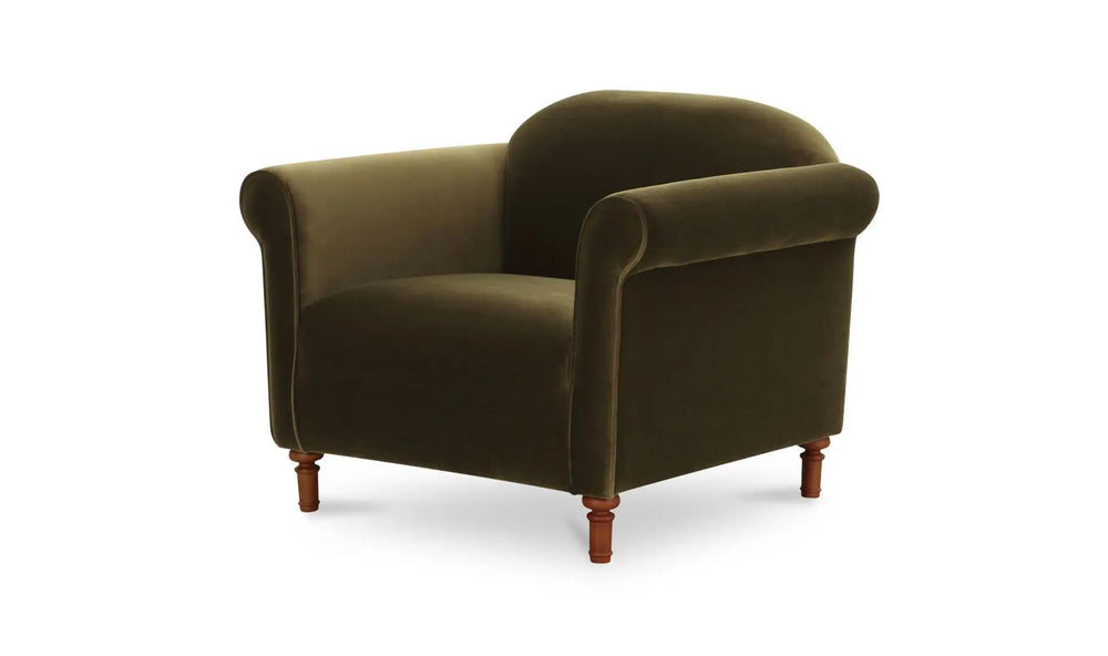 Curved Velvet Club Chair