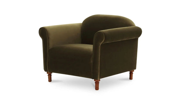 Curved Velvet Club Chair