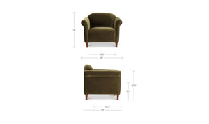 Curved Velvet Club Chair
