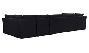Fable Slipcover Dining Banquette U-Shape Black 154 in