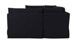 Fable Slipcover Dining Banquette U-Shape Black 154 in