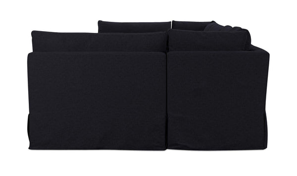 Fable Slipcover Dining Banquette U-Shape Black 154 in