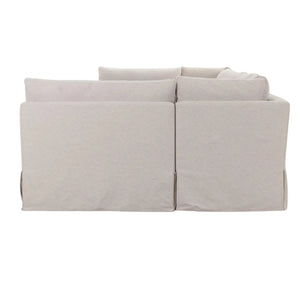 Fable Slipcover Dining Banquette U-Shape Beige 154 in