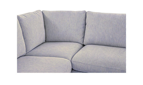 Fable Slipcover Dining Banquette U-Shape Navy Stripe 154 in