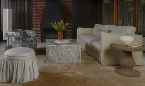 Heidi Storage Ottoman Beige Stripe