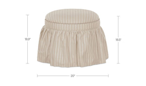 Heidi Storage Ottoman Beige Stripe