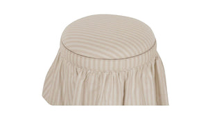 Skirted Storage Ottoman Beige Stripe