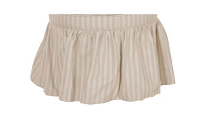 Skirted Storage Ottoman Beige Stripe