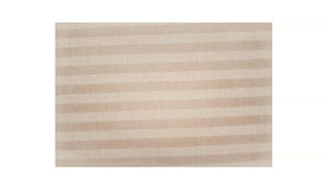 Skirted Storage Ottoman Beige Stripe