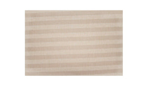 Skirted Storage Ottoman Beige Stripe