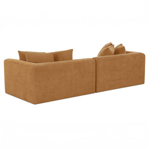 Chenille Modular Sofa Golden Yellow