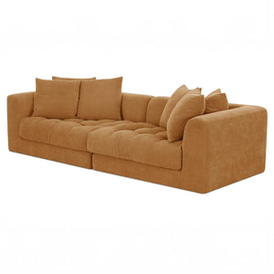 Chenille Modular Sofa Golden Yellow