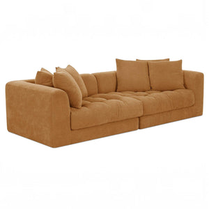 Chenille Modular Sofa Golden Yellow