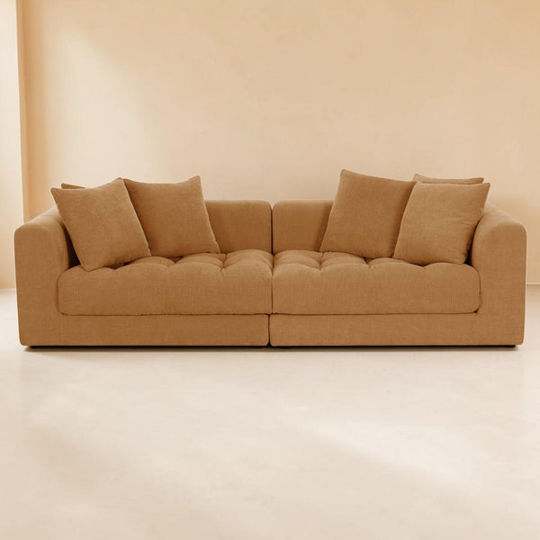 Chenille Modular Sofa Golden Yellow