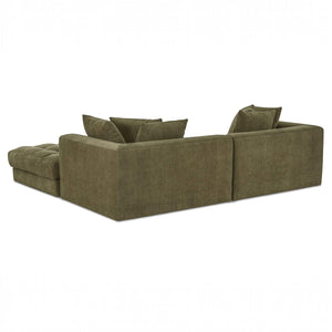 Chenille Modular Nook Sectional Olive