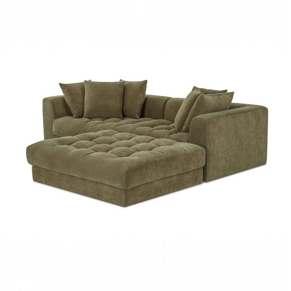 Chenille Modular Nook Sectional Olive