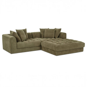 Chenille Modular Nook Sectional Olive