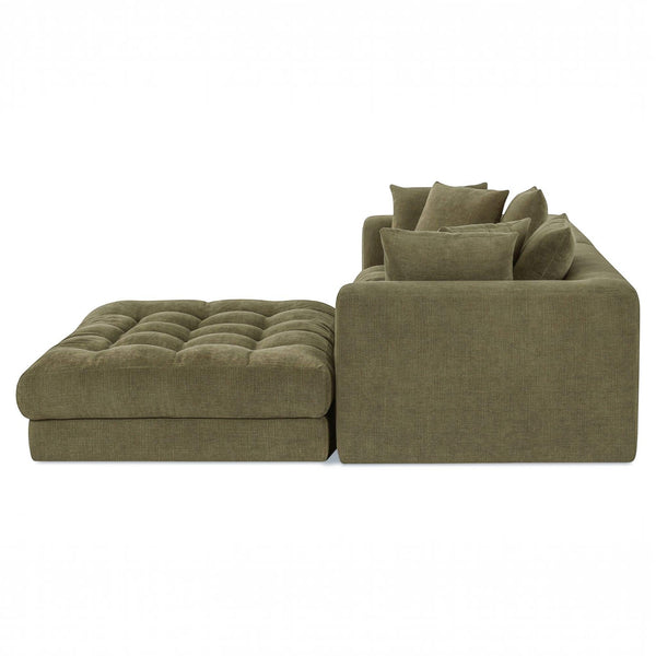 Chenille Modular Nook Sectional Olive
