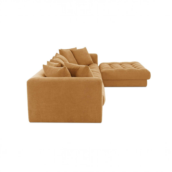 Chenille Modular Lounge Sectional Golden Yellow