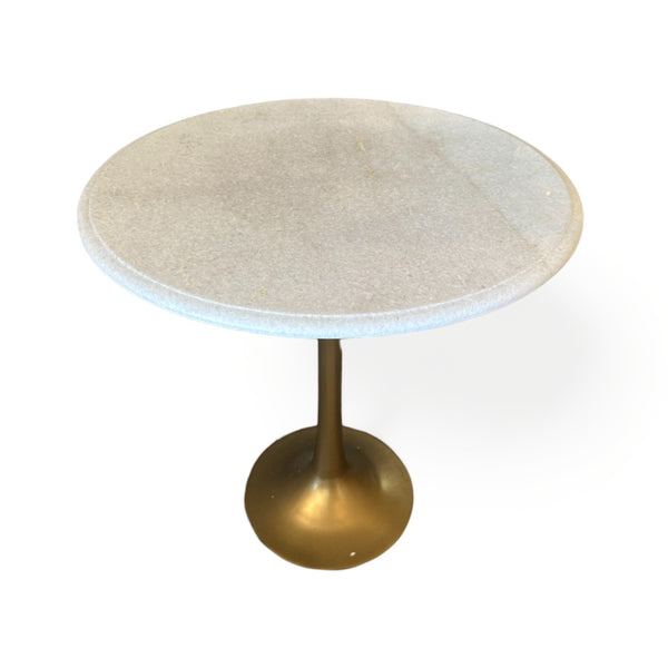 Round Marble and brass side table 