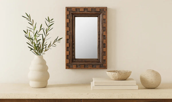 Carved Mango Wood Mirror